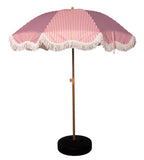 Nook Garden 2m EasyShade Beach Parasol - Striped Terracotta