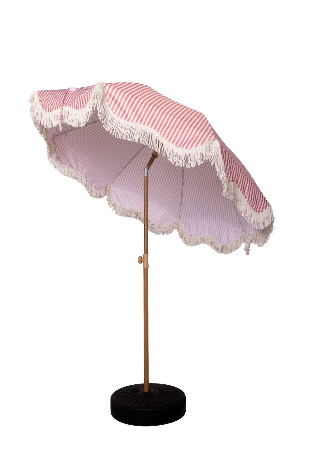 Nook Garden 2m EasyShade Beach Parasol - Striped Terracotta