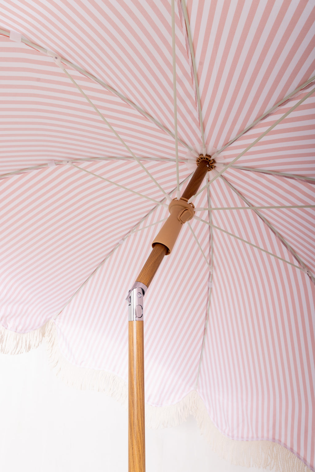Nook Garden 2m EasyShade Beach Parasol - Striped Terracotta