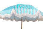 Nook Garden 2m EasyShade Beach Parasol - Striped Coastal Teal