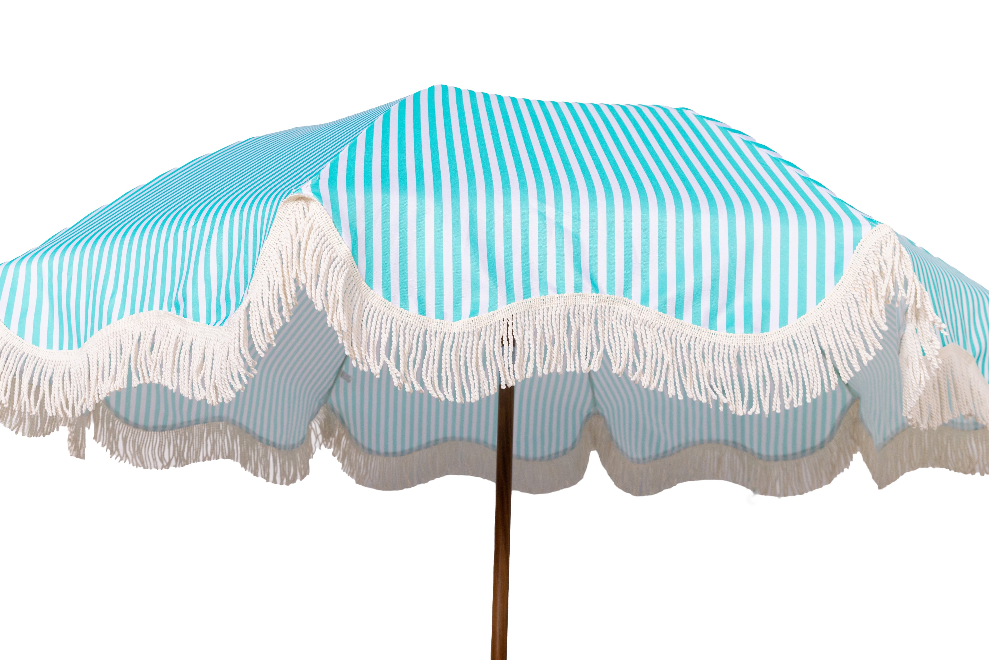 Nook Garden 2m EasyShade Beach Parasol - Striped Coastal Teal