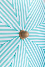 Nook Garden 2m EasyShade Beach Parasol - Striped Coastal Teal