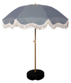 Nook Garden 2m EasyShade Beach Parasol - Striped Forest Green