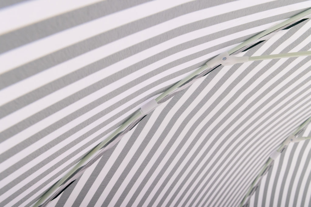 Nook Garden 2m EasyShade Beach Parasol - Striped Forest Green