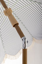 Nook Garden 2m EasyShade Beach Parasol - Striped Forest Green