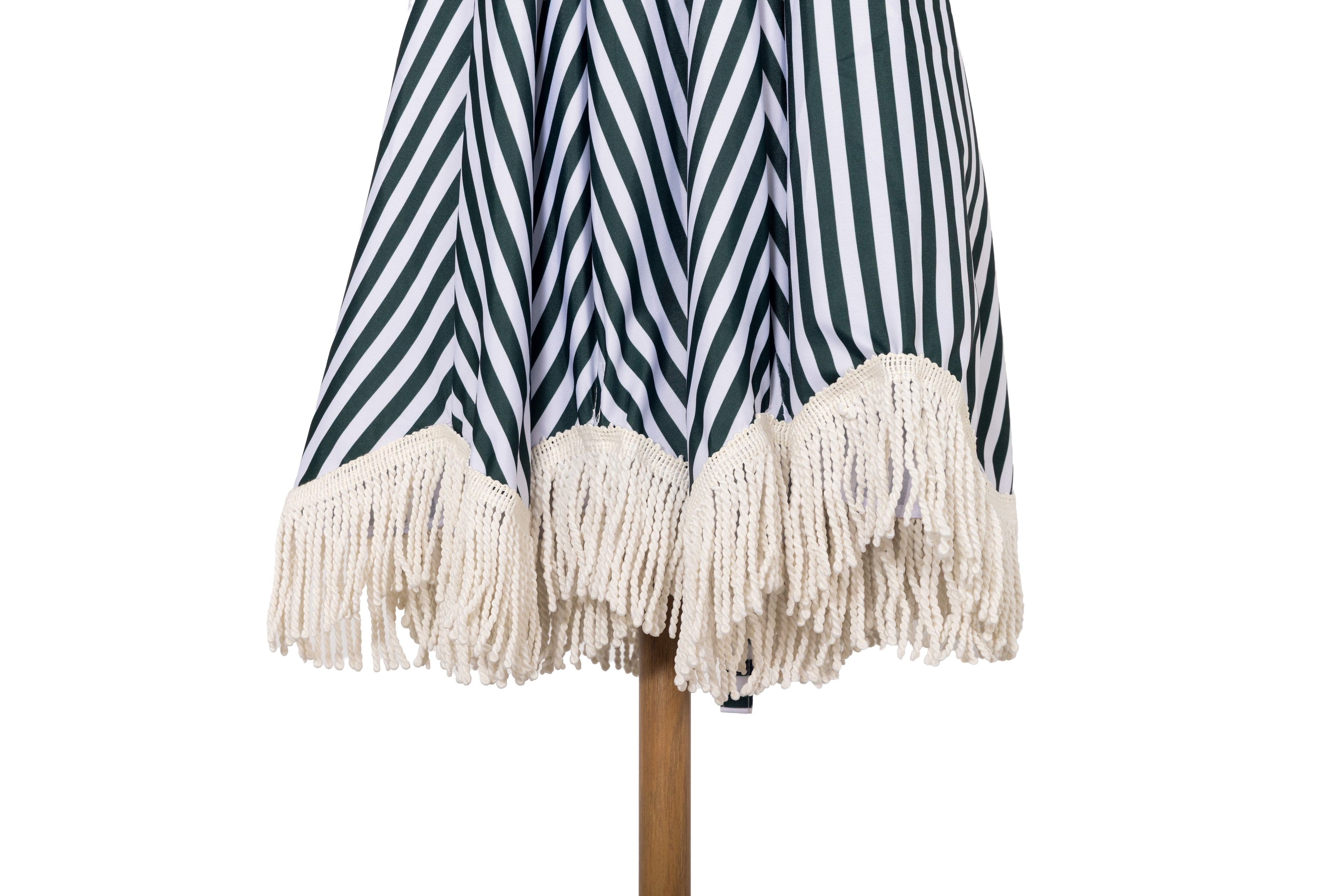 Nook Garden 2m EasyShade Beach Parasol - Striped Forest Green