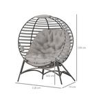 Outsunny Egg Chair w/ Cushion Steel Frame and Side Pocket