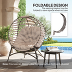 Outsunny Egg Chair w/ Cushion Steel Frame and Side Pocket