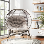 Outsunny Egg Chair w/ Cushion Steel Frame and Side Pocket