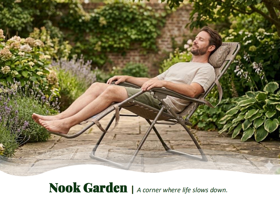 Nook Garden ComfortPro Zero-Gravity Sun Lounger - Pebble Stone