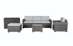 Marbella Grey 5 Seater Chaise Garden Sofa Set and Cushion Box Bundle