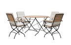 Sicily 4 Seater Teak and Wrought Iron Round 110cm Garden Dining Set